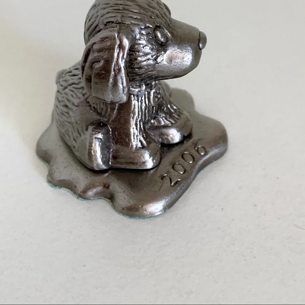 Vintage Girl Scout puppy solid metal statuette